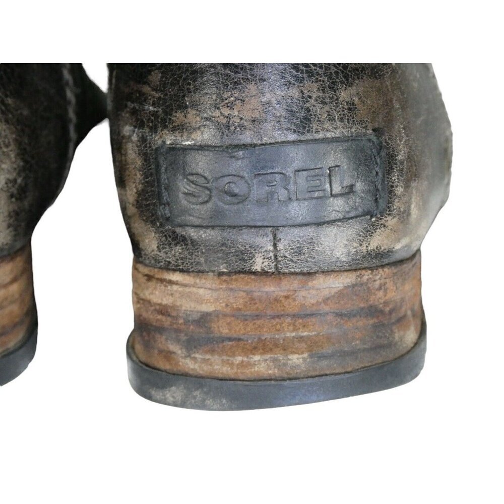 Sorel Major Low Ankle Boots Booties Black Leather Side Zip Women Size 8.5‎ - Picture 5 of 12